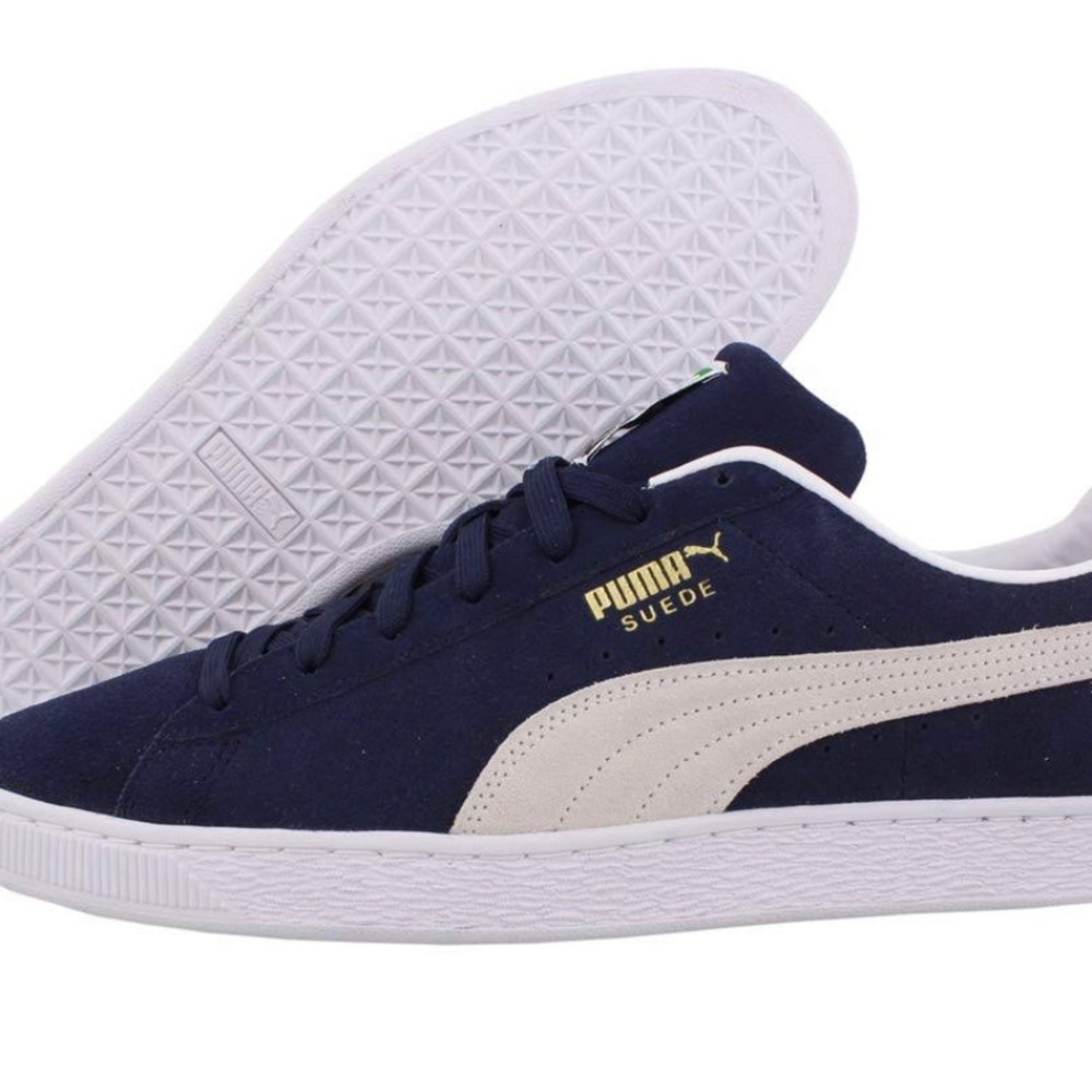 Navy & white classic suede PUMA sneakers